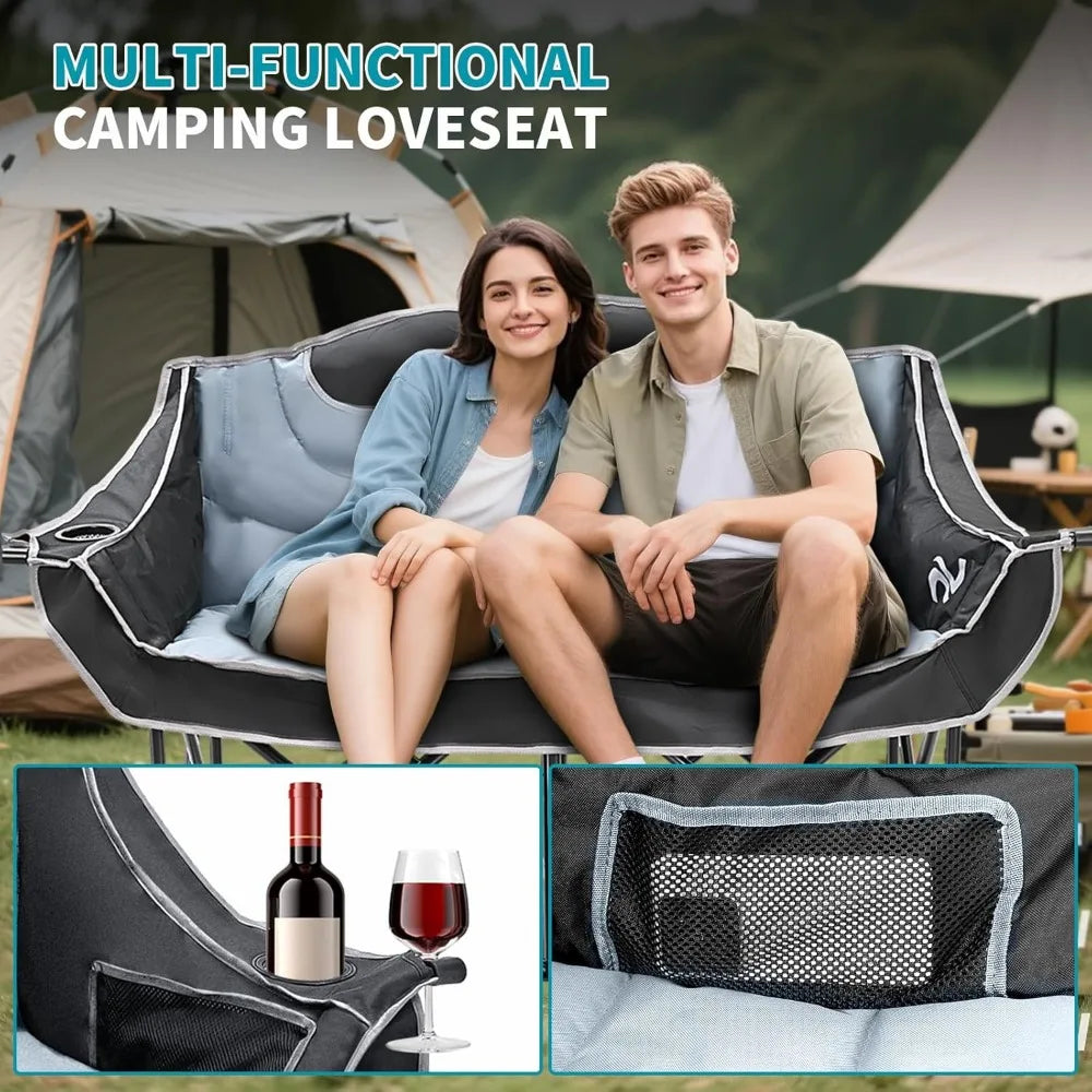 Oversized Heavy Duty Portable Padded Folding Loveseat