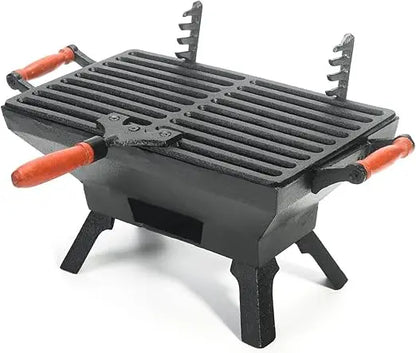 Heavy Duty Tabletop Cast Iron Charcoal Grill 12" x 6.8"