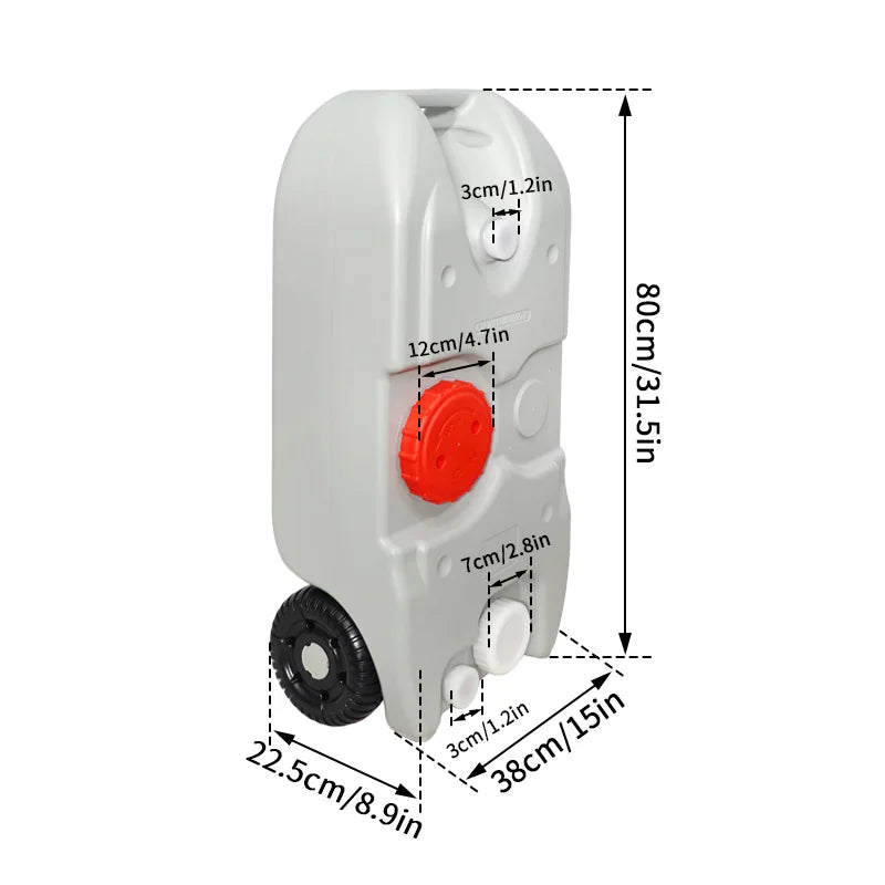 40L Portable RV Water Tank with Wheels