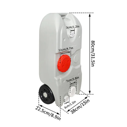 40L Portable RV Water Tank with Wheels
