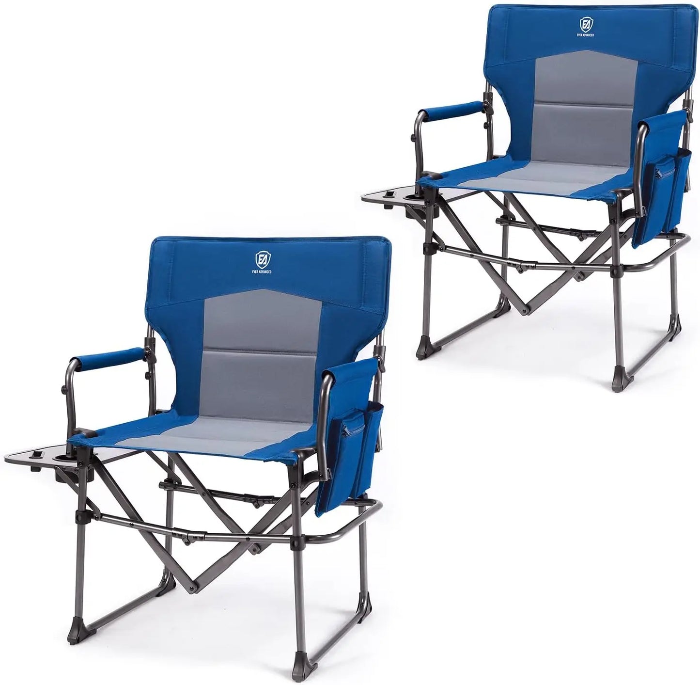 Heavy Duty Portable Folding Directors' Chair with Side Table