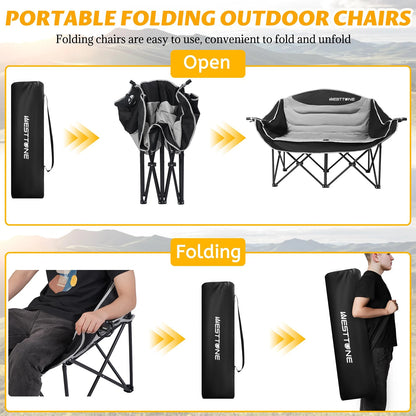 Oversized Outdoor Couch Double Folding Camping Chair