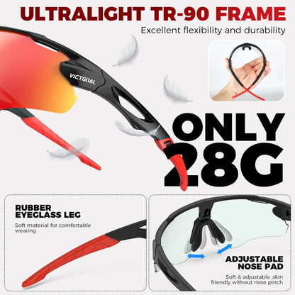 Photochromic Sunglasses UV400 Protection Bicycle Eyewear