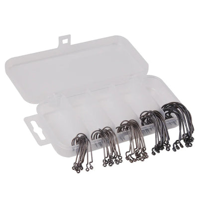 50 Pcs/Box Wide Offset Hook High Carbon Steel