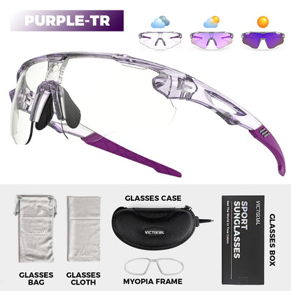 Photochromic Sunglasses UV400 Protection Bicycle Eyewear