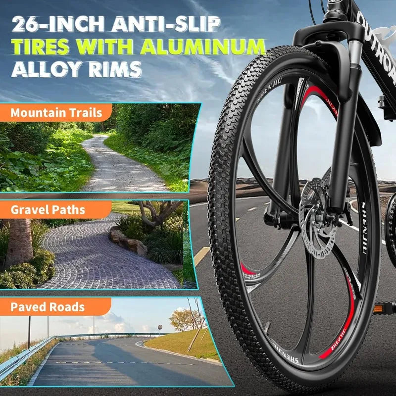 26 Inch 21 Speed Full Suspension Folding Mountain Bike