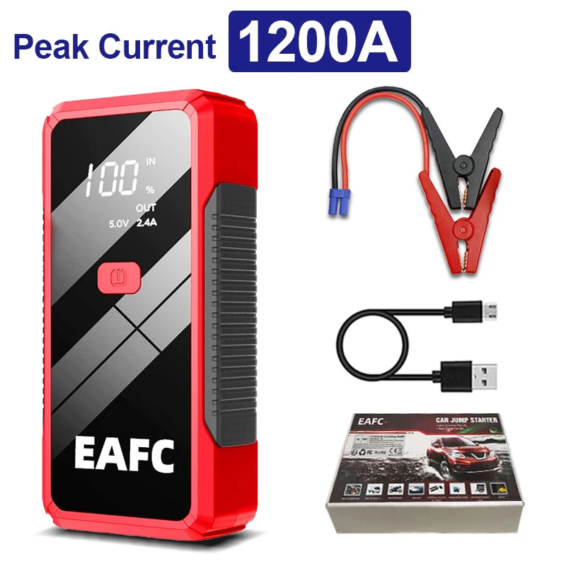 2000A Portable 12V Car Jump Starter with LED Light