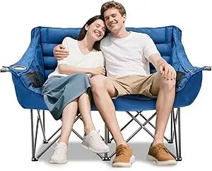 Oversized Heavy Duty Portable Padded Folding Loveseat