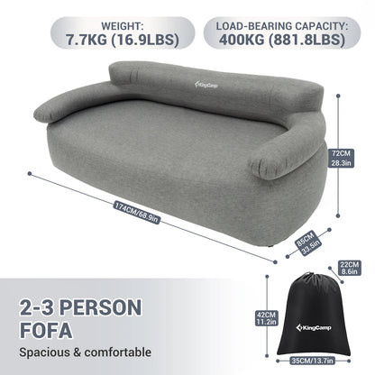 Portable Double Air Couch, Outdoor Air Beach Couch Inflatable Lounger for Camping, Picnics, and Beach Games