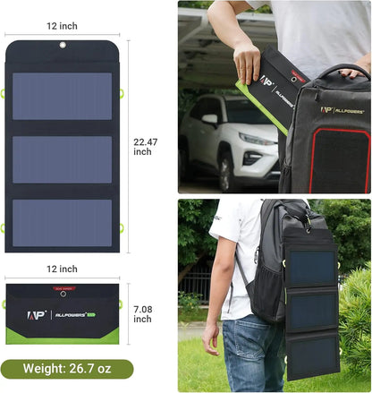 High Efficiency Flexible Foldable Solar Panel 5V Battery Charger 21W