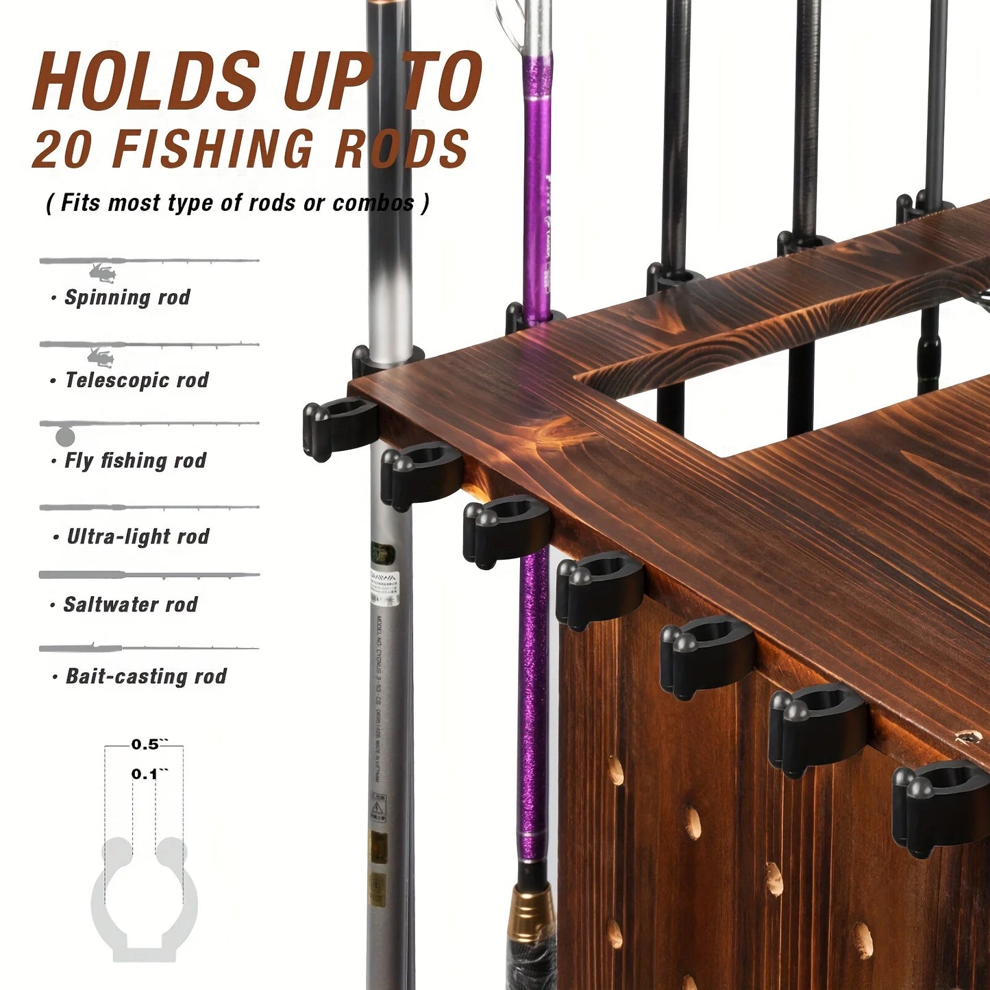 360 Degree Rotating Rod Rack Storage