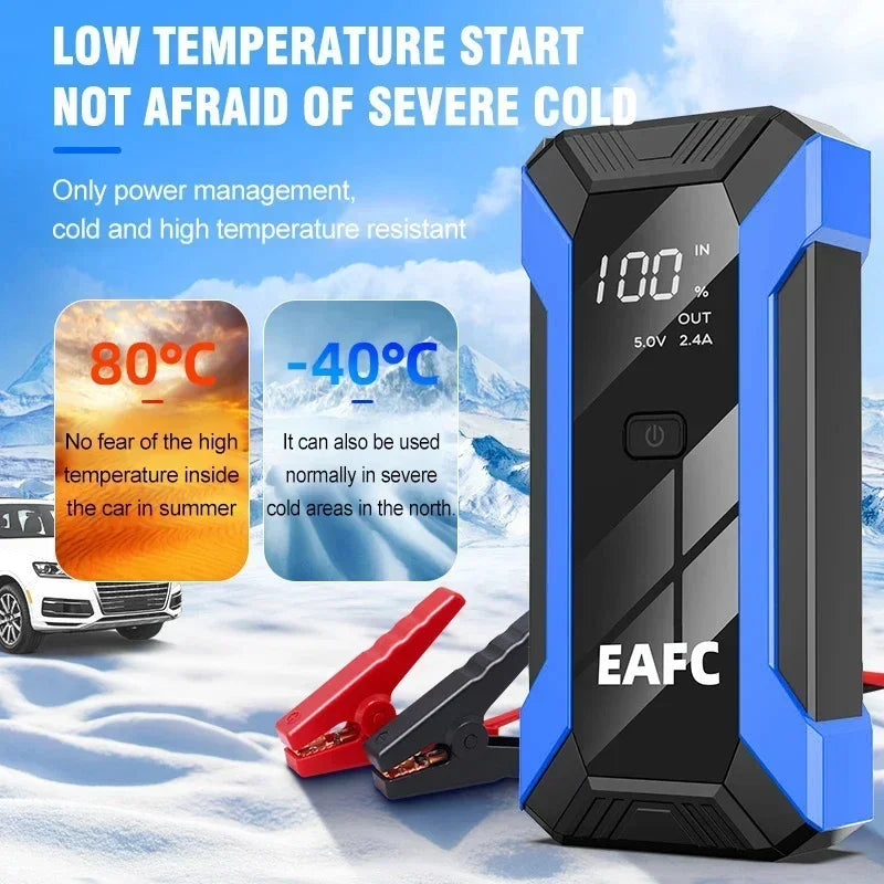 2000A Portable 12V Car Jump Starter with LED Light