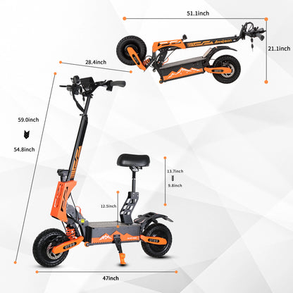 5600W Dual Motor Electric Scooter Top Speed 46MPH