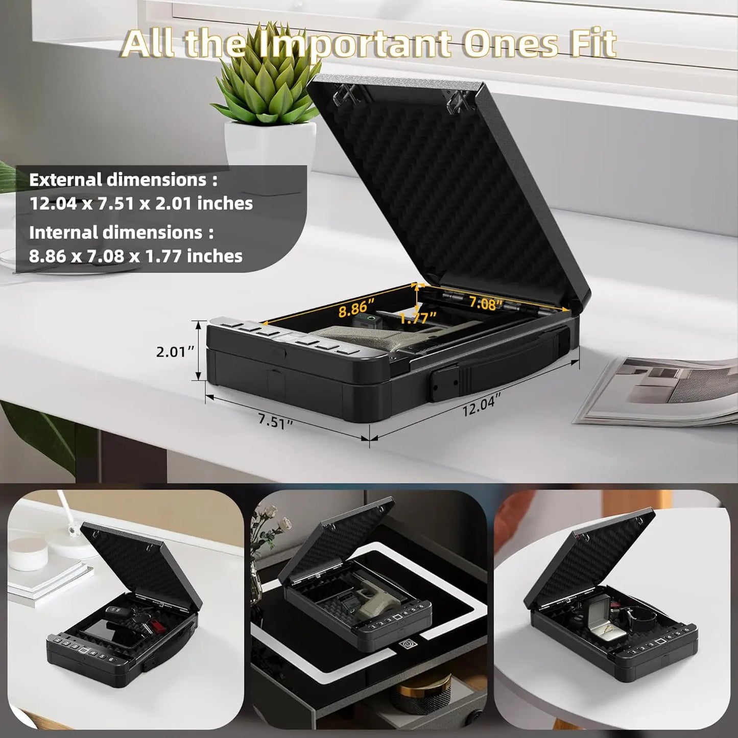 Biometric Gun Safe with Keys and Code to Quick Access