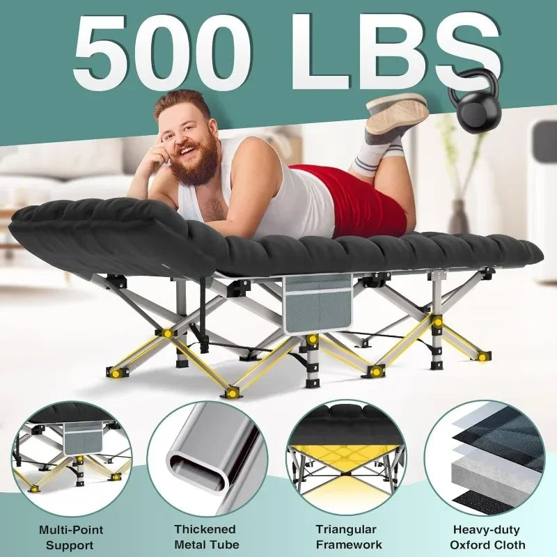 Heavy-Duty Portable Cot Bed with Mattress