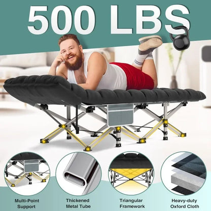 Heavy-Duty Portable Cot Bed with Mattress