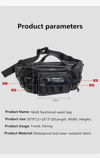 Fishing backpack, lightweight tactical multifunctional bag