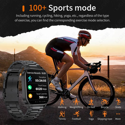 Waterproof Smartwatch 2.01'' Screen LED Bluetooth Flashlight Health Monitor