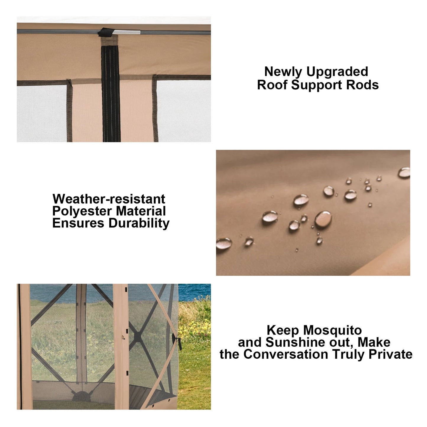 Pop up 12x12 Outdoor Gazebo Screened Tent