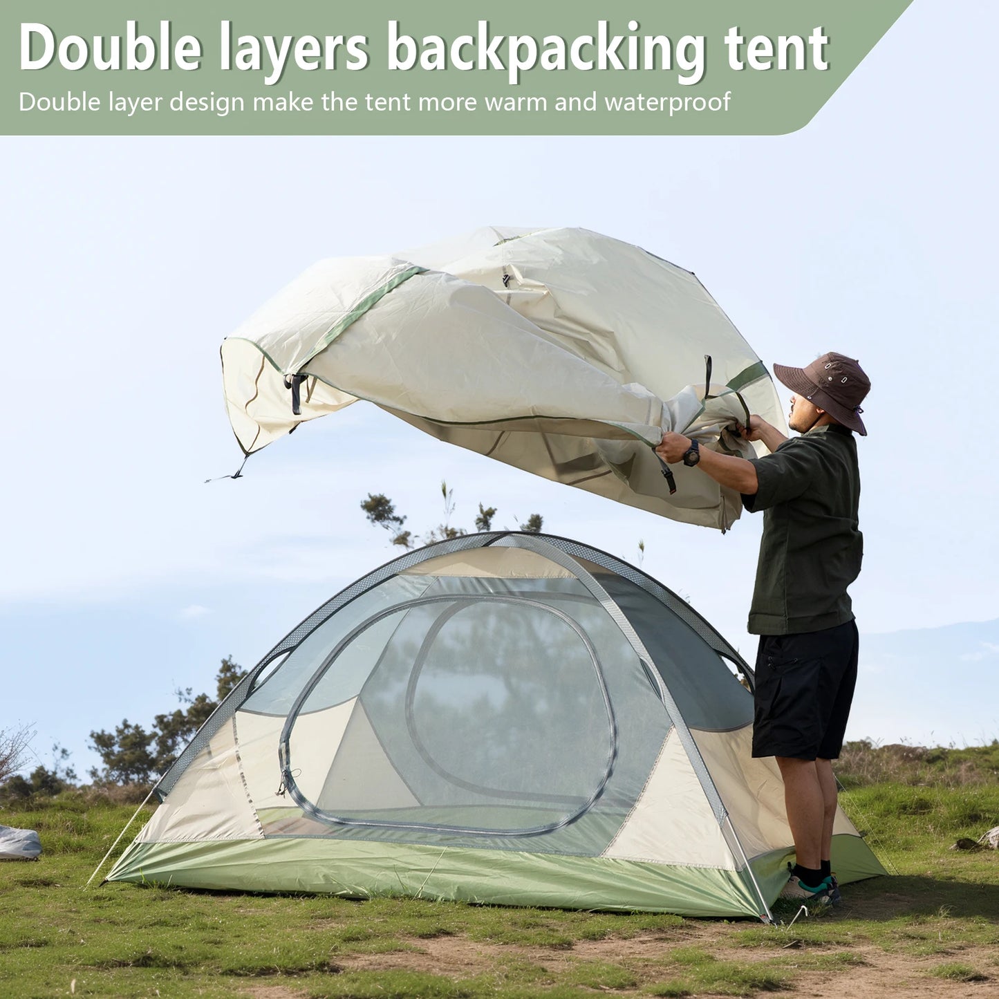 Ultralight  2 Person Double Layer Waterproof Portable Tent