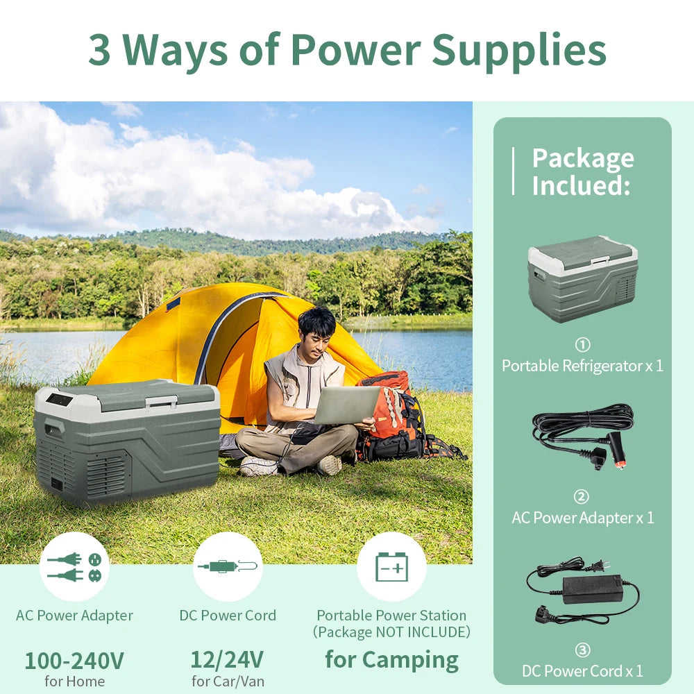 25L 35L 45L 12/24V DC 100-240V AC Portable Car Refrigerator Freezer 25L 35L 45