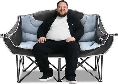 Oversized Heavy Duty Portable Padded Folding Loveseat