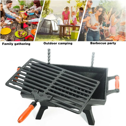 Heavy Duty Tabletop Cast Iron Charcoal Grill 12" x 6.8"