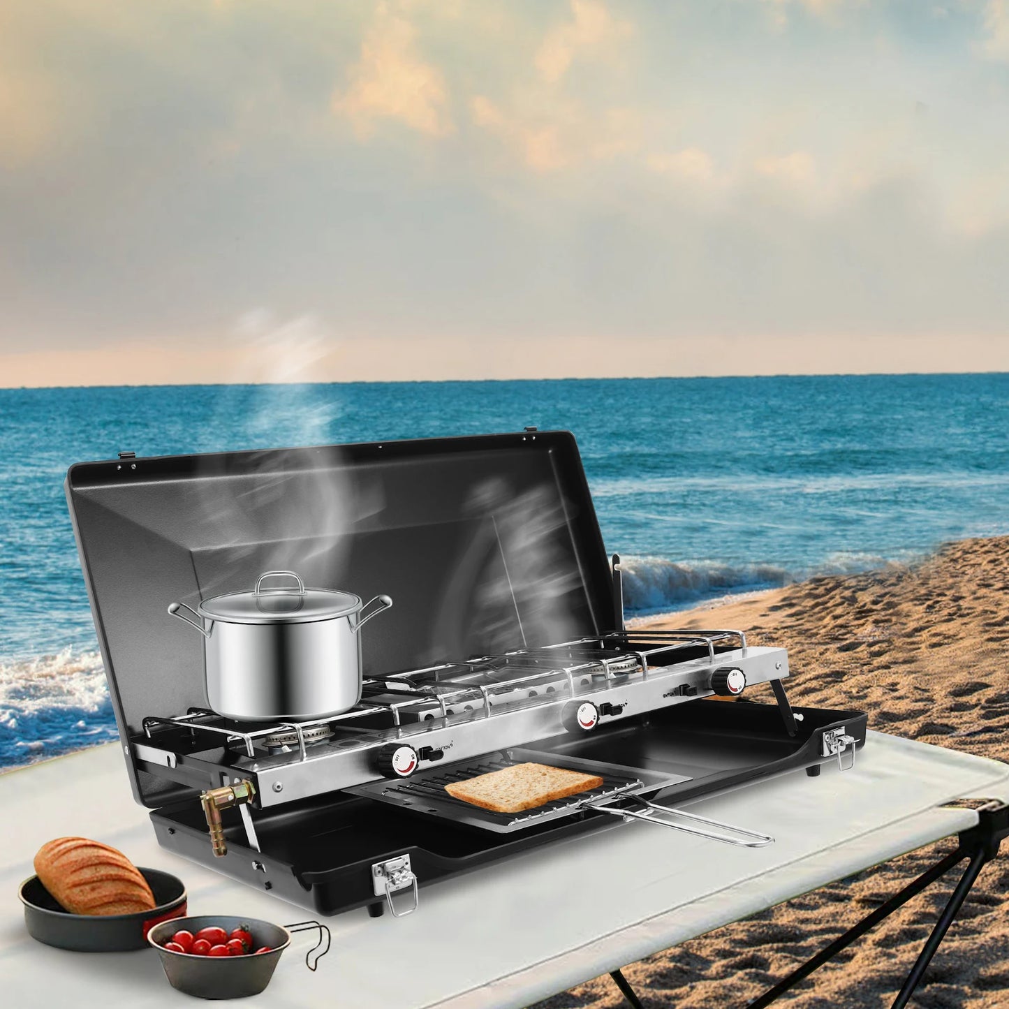 Portable 3 Burner Propane Gas Stove