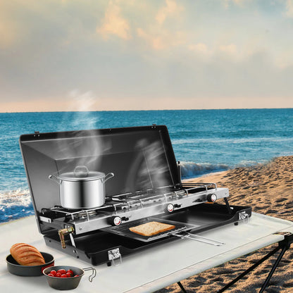 Portable 3 Burner Propane Gas Stove