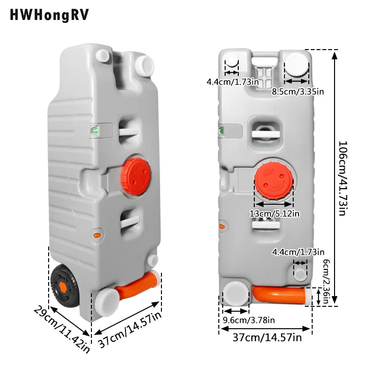 75L Portable RV Water Tank with Wheel