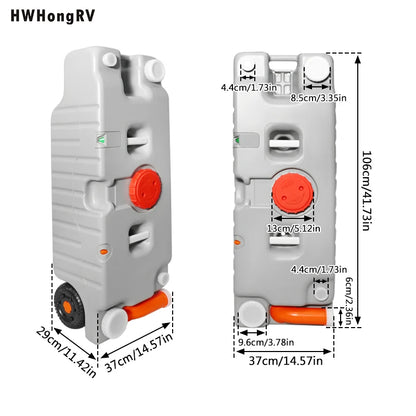 75L Portable RV Water Tank with Wheel
